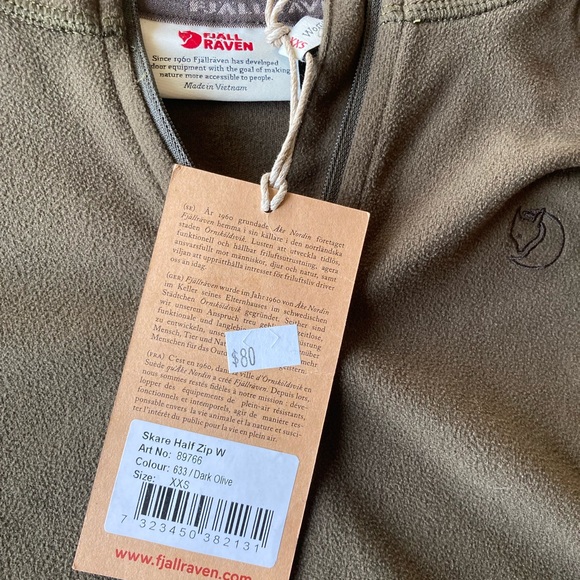 NWT Fjallraven Skare Half Zip Fleece Top XXS-XS - Picture 5 of 6